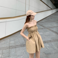 2019流行裙子女夏装花苞裙娃娃裙吊带性感露背抹胸裙小黑裙连衣裙