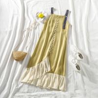 厌世丧系裙子夏仙女超仙森系chic冷淡风吊带裙显瘦无袖打底连衣裙