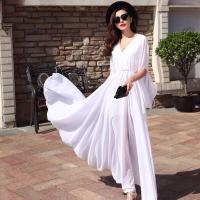 2019女新款夏气质韩版显瘦雪纺超长款红色沙滩裙子长裙连衣裙飘逸