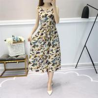 很仙的棉绸连衣裙2019流行裙子大码宽松显瘦无袖长裙人造棉沙滩裙