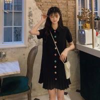 胖mm胖女人遮肚显瘦大码减龄微胖女孩穿搭遮肚polo闺蜜装连衣裙女