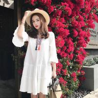 适合胯大腿粗微胖mm女孩穿搭大码遮肚减龄雪纺连衣裙子夏2019新款