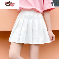 绿彩虹光女童百褶裙2022夏季新款套装儿童夏装白色半身裙短裙大童女孩裙子