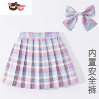 绿彩虹光女童2022新款裙子儿童夏季jk制服套装半身裙女大童短裙百褶裙女孩