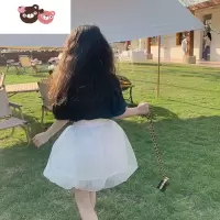 绿彩虹光leobaby女童半身裙夏季新款儿童公主裙蓬蓬网纱裙花苞裙宝宝裙子