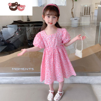 绿彩虹光女童连衣裙夏装2022新款洋气宝宝童装公主裙碎花儿童裙子夏季