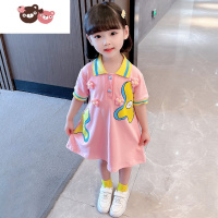 绿彩虹光女童夏装连衣裙2022新款洋气儿童夏款公主裙宝宝网红女孩夏季裙子