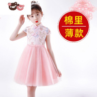 绿彩虹光2022新款女童连衣裙夏装裙子儿童礼服唐装汉服夏季女孩旗袍公主裙