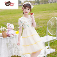绿彩虹光女童连衣裙夏装2022新款洋气童装公主裙碎花儿童夏季小清新裙子夏