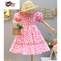 绿彩虹光女童连衣裙夏装2022新款洋气女孩童装公主裙碎花儿童裙子夏季