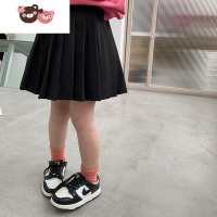 绿彩虹光女童宝宝学院风半身百褶裙2022夏季新款儿童纯色洋气短裙子