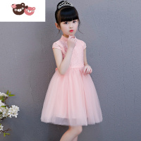 绿彩虹光女童连衣裙夏装儿童裙子洋气公主裙夏季唐装旗袍女孩纱裙生日礼服