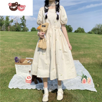 绿彩虹光12岁大童连衣裙14女孩碎花裙15初中学生13夏装日系收腰森系长裙子