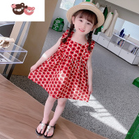 绿彩虹光女童夏季连衣裙2022新款时髦女孩宝宝小童装洋气儿童碎花夏装裙子