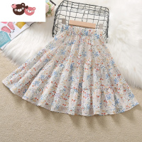 绿彩虹光女童半身裙夏长雪纺碎花裙夏天薄款洋气中大童儿童裙子夏季小女孩