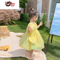 绿彩虹光女童2022夏装新款童装儿童连衣裙宝宝公主仙女裙中小童网纱长裙子