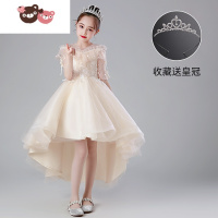 绿彩虹光女童礼服公主裙子新款六一儿童连衣裙花童小女孩主持人钢琴演出服