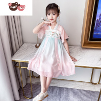 绿彩虹光女童汉服连衣裙夏装2022新款儿童中国风古装襦裙夏季洋气公主裙子
