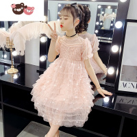绿彩虹光3儿童装4女童连衣裙5夏装6公主裙子7小孩夏季8女孩洋气蛋糕裙10岁