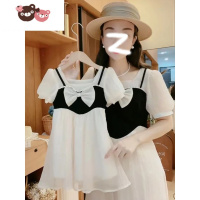 绿彩虹光不一样的炸街洋气母女装亲子装连衣裙2022年夏季新款显瘦裙子潮