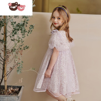 绿彩虹光女童连衣裙夏装新款儿童裙子网红超仙洋气公主裙小女孩大童碎花裙