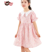 绿彩虹光女童碎花裙2022新款洋气儿童连衣裙网红田园风大童棉布裙公主裙子