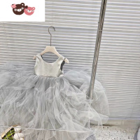 绿彩虹光儿童纱裙女童连衣裙重工公主裙宝宝吊带裙子女宝宝新款礼服演出服