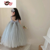绿彩虹光女童夏季重工公主纱裙2022韩版洋气女宝宝礼服仙女生日网纱裙子潮