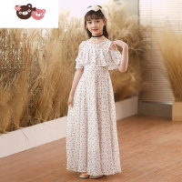 绿彩虹光女童碎花连衣裙夏季2022新款小女孩中大童韩版裙子儿童夏装雪纺裙