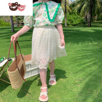 绿彩虹光沫沫家定制童装新款女童纱裙半身裙宝宝夏季裙子儿童韩版夏装短裙