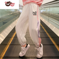 绿彩虹光女童夏装裤子薄款2022新款童装夏季长裤洋气女孩儿童冰丝防蚊裤夏