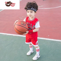 绿彩虹光儿童篮球服套装男女宝宝夏季两件套2-15岁男童休闲运动球服潮