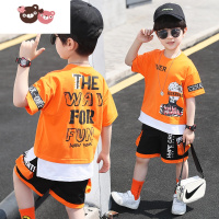 绿彩虹光儿童装男童夏装套装2022新款中大童夏季六一节日表演服装演出街舞裤子