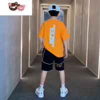 绿彩虹光潮童装男童套装帅气中大童运动薄款炸街夏装儿童网红洋气短袖男孩