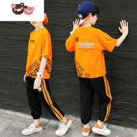 绿彩虹光中大童男装夏装男童运动11套装12八13十10到15岁小学生男孩衣服潮