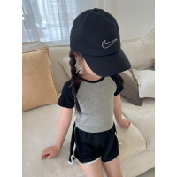 绿彩虹光Remi Kids 2022春款女童撞色短款短袖T恤运动服短裤套装