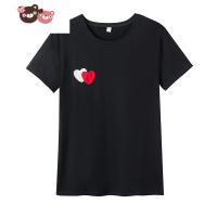 绿彩虹光亲子装夏装2022新款潮一家三口四口网红爱心t恤洋气母子母女套装T恤