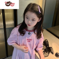 绿彩虹光女童加长版T恤裙子夏季新款女童装中大童洋气 女裙子 这个很韩