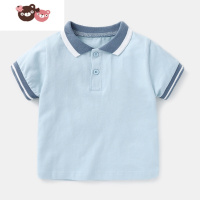 绿彩虹光婴儿衣服POLO衫短袖T恤0-3岁男童夏装宝宝女小童上衣儿童幼儿外出