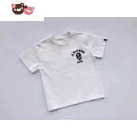 绿彩虹光夏季新款日系潮牌童装 猴人头后背字母印花男童圆领短袖T恤 上衣