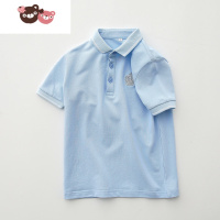 绿彩虹光儿童Polo衫T恤短袖中大童翻领夏薄款男女童洋气学生校服打底