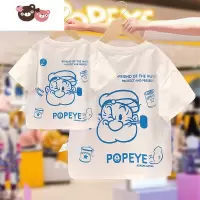 绿彩虹光/ 亲子装夏装T恤男女童短袖2022新款宝宝上衣套装