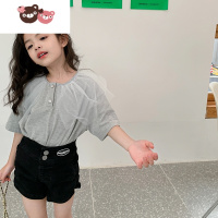 绿彩虹光leobaby女童短袖t恤韩版儿童打底衫Polo领拼网纱宝宝夏装洋气上衣T恤