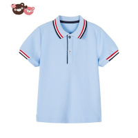 绿彩虹光HeyJunior校服2022夏新款休闲小学生班服男女童polo衫儿童短袖T恤