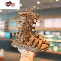 绿彩虹光女童凉鞋2022夏季新款时尚洋气公主高筒罗马鞋小女孩沙滩软底凉靴