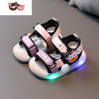 绿彩虹光宝宝凉鞋亮灯0-1一3岁夏季软底学步鞋婴幼儿小童鞋女男童发光鞋子