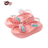 绿彩虹光儿童凉鞋夏女童2022新款软底水晶可爱公主鞋外穿小女孩宝宝沙滩鞋