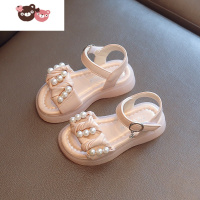 绿彩虹光女童凉鞋2022夏季新款小女孩童鞋珍珠中大童洋气公主鞋子软底防滑