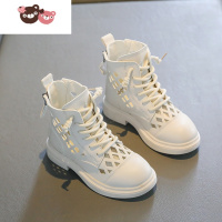 绿彩虹光儿童凉鞋夏季女童马丁靴洞洞透气走秀短靴学生中大童网靴子镂空