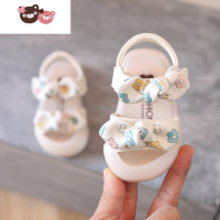 绿彩虹光女宝宝夏季公主凉鞋婴儿0一1岁半春夏幼儿学步鞋女童软底包头鞋子